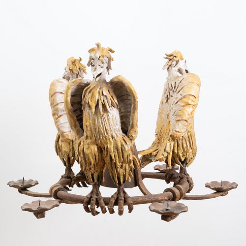 PAIR OF UNUSUAL METAL-MOUNTED