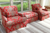 PAIR OF UPHOLSTERED CLUB CHAIR