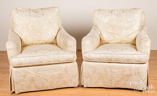 PAIR OF UPHOLSTERED EASY CHAIRSPair