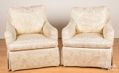 PAIR OF UPHOLSTERED EASY CHAIR
