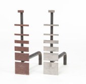 PAIR OF USABLE ART LOGJAM STEE