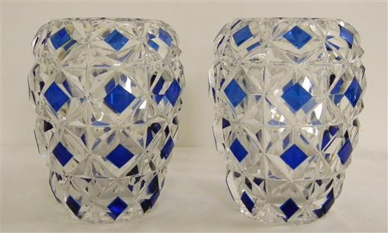 Pair of Val St. Lambert cobalt