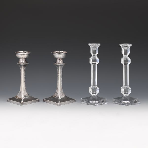 PAIR OF VAL ST. LAMBERT CRYSTAL