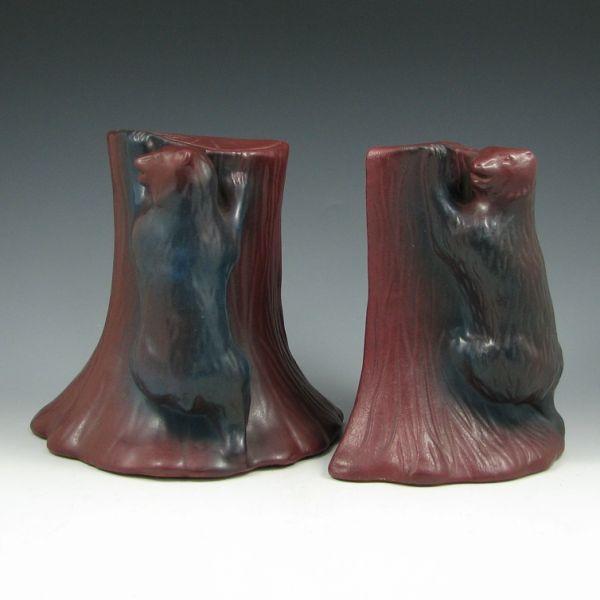 Pair of Van Briggle bear bookends