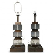 PAIR OF VAN TEAL TABLE LAMPSDE