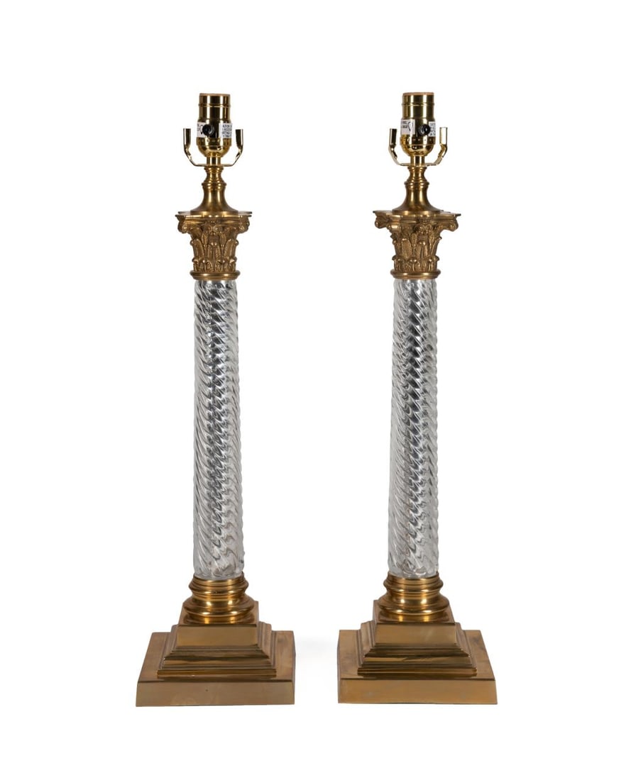 PAIR OF VAUGHAN 'TWIST GLASS