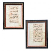 PAIR OF VELLUM MUSIC SHEETSPai