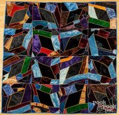 PAIR OF VELOUR CRAZY QUILTS, E