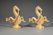 PAIR OF VENETIAN BRONZE FIGURA