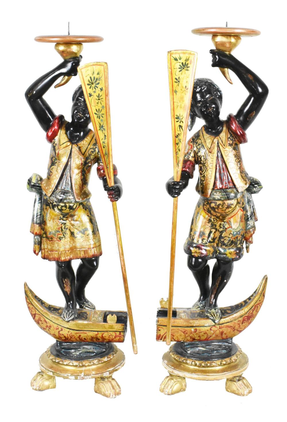 PAIR OF VENETIAN CARVED WOOD