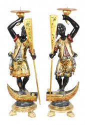 PAIR OF VENETIAN CARVED WOOD B