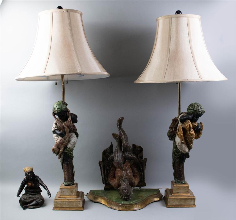 PAIR OF VENETIAN FIGURAL TABLE