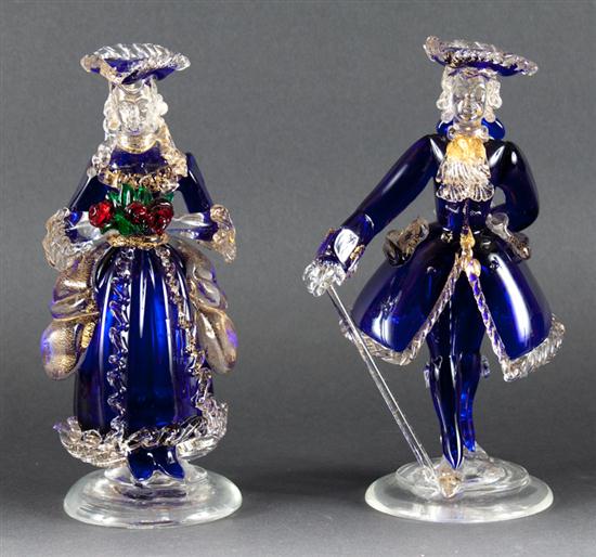 Pair of Venetian glass figures of