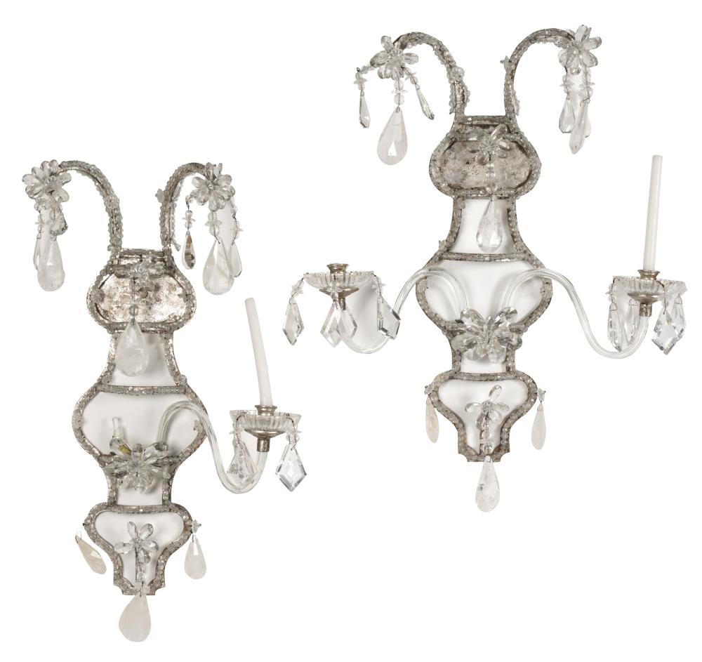 PAIR OF VENETIAN GLASS TWIN-LIGHT