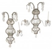 PAIR OF VENETIAN GLASS TWIN-LI