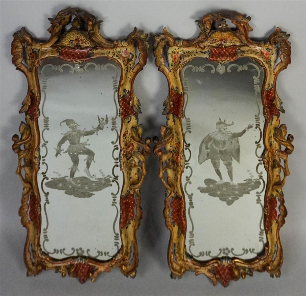 PAIR OF VENETIAN PARCEL-GILT AND