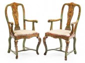 PAIR OF VENETIAN POLYCHROME PA