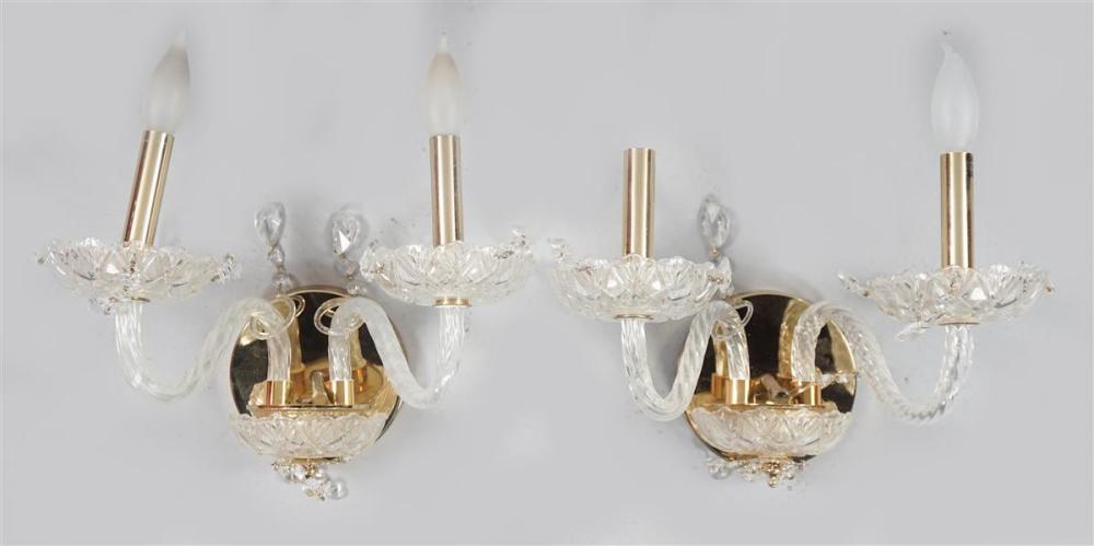 PAIR OF VENETIAN STYLE COLORLESS