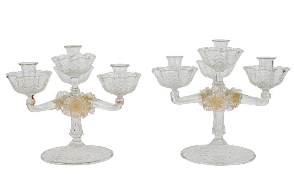 PAIR OF VENETIAN-STYLE GLASS
