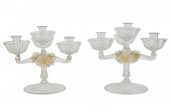 PAIR OF VENETIAN-STYLE GLASS F