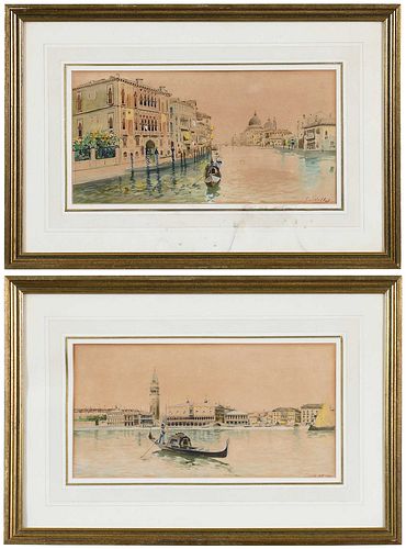 PAIR OF VENICE WATERCOLORS BY