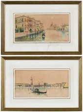 PAIR OF VENICE WATERCOLORS BY