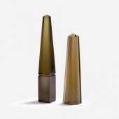 PAIR OF VENINI GLASS OBELISKST
