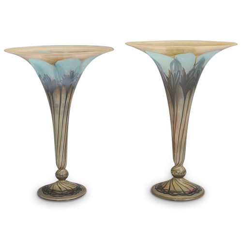 PAIR OF VERA WALTHER ART GLASS