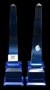 PAIR OF VERITAS BLUE GLASS OBE