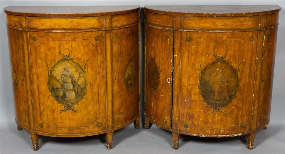PAIR OF VERNIS MARTIN DEMILUNE