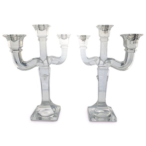 PAIR OF VERSACE ROSENTHAL CRYSTAL