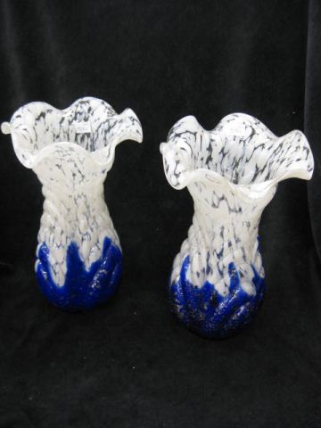 Pair of Victorian Art Glass Vases