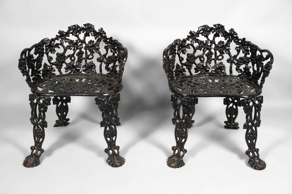 PAIR OF VICTORIAN BLACK PAINTED