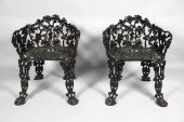 PAIR OF VICTORIAN BLACK PAINTE
