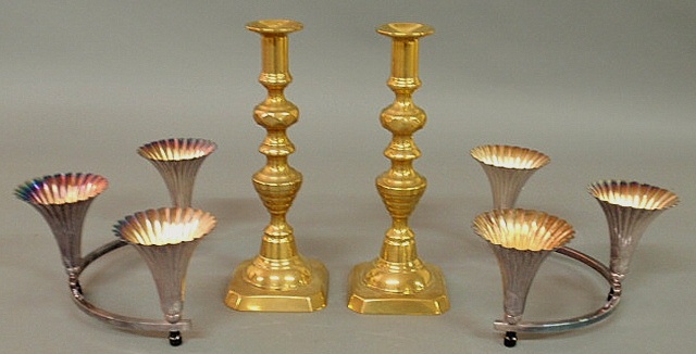 Pair of Victorian brass beehive