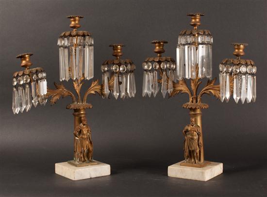 Pair of Victorian brass marble