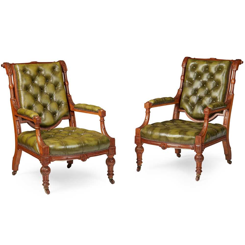 PAIR OF VICTORIAN CARVED OAK AND