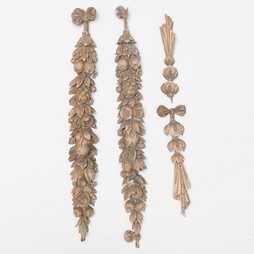 PAIR OF VICTORIAN CARVED OAK FLORAL