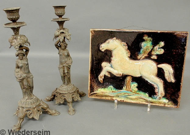 Pair of Victorian cast lead