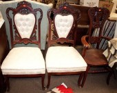 Pair of Victorian cherrywood b