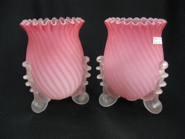 Pair of Victorian Cranberry Art