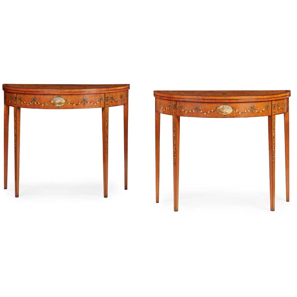 PAIR OF VICTORIAN DEMILUNE