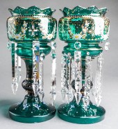 PAIR OF VICTORIAN ENAMEL DECOR