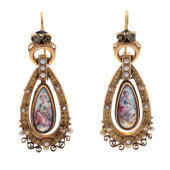PAIR OF VICTORIAN ENAMEL, SEED