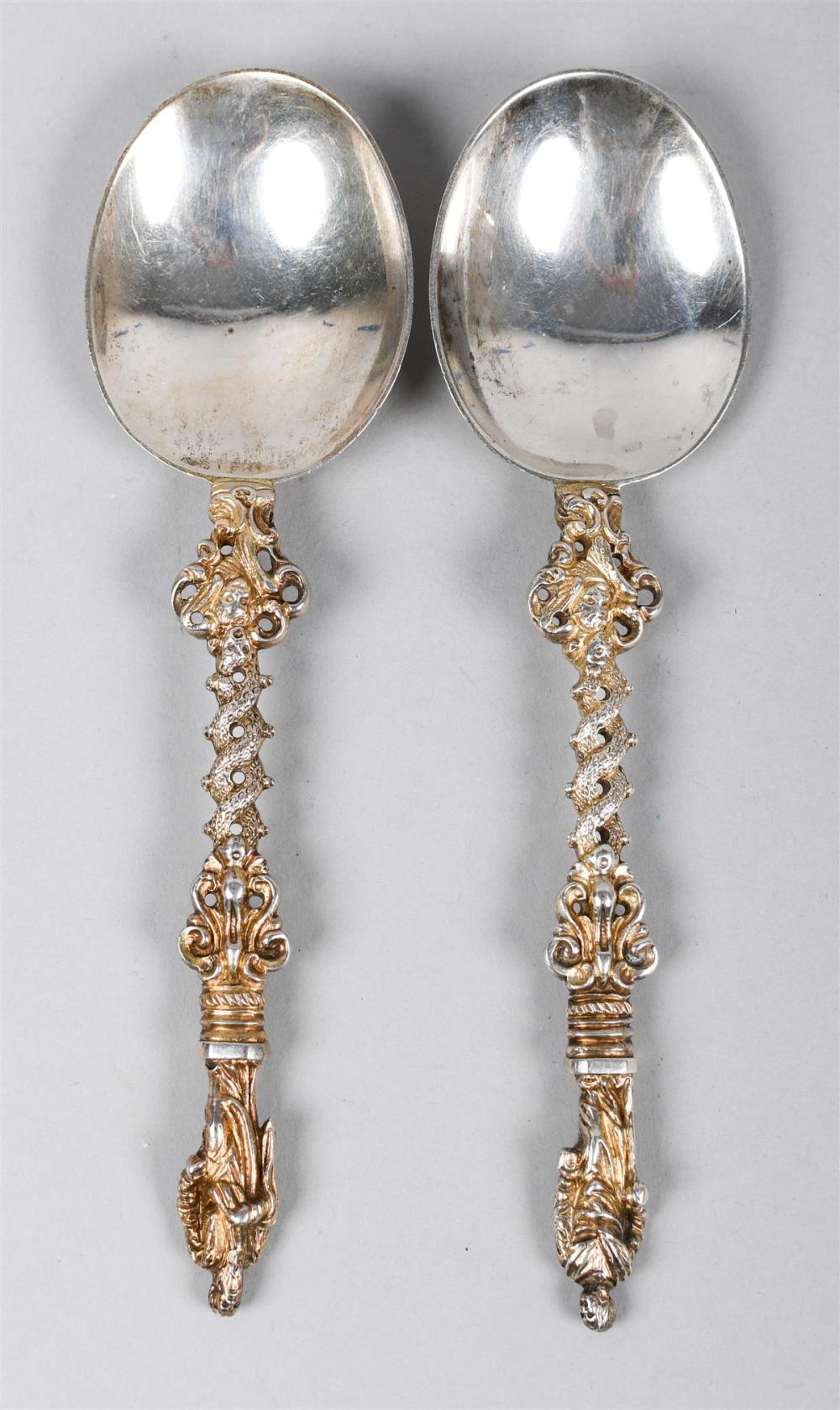 PAIR OF VICTORIAN GILT SILVER