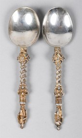 PAIR OF VICTORIAN GILT SILVER