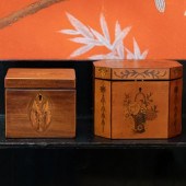 PAIR OF VICTORIAN INLAID TEA C