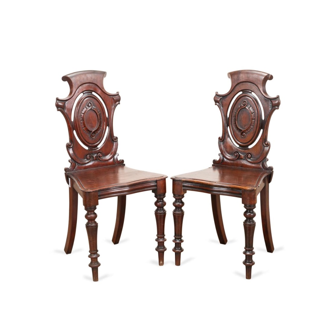 PAIR OF VICTORIAN MAHOGANY HALL