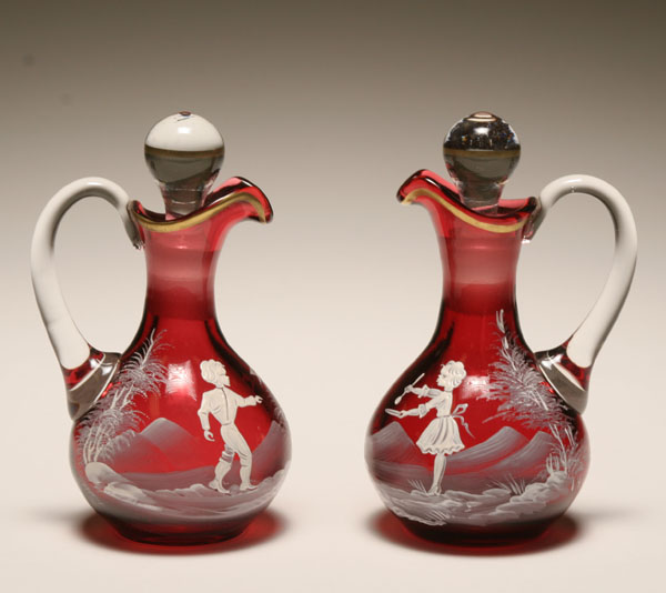 Pair of Victorian Mary Gregory