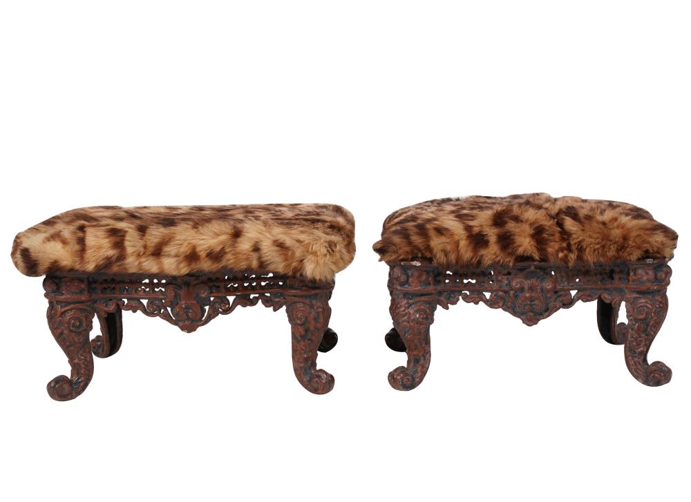 PAIR OF VICTORIAN PAINTED CAST IRON